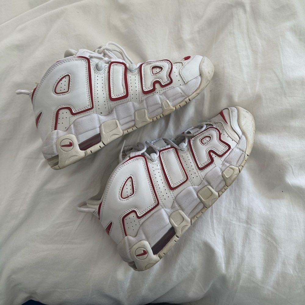 Nike Air More Uptempo University Red and White sneakers
